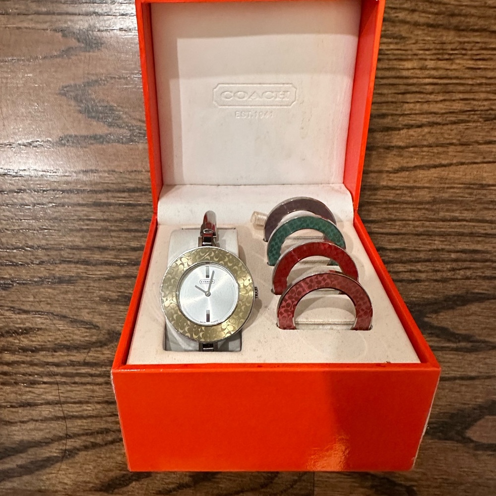 *Vintage* Coach bangle watch with interchangeable bezels.